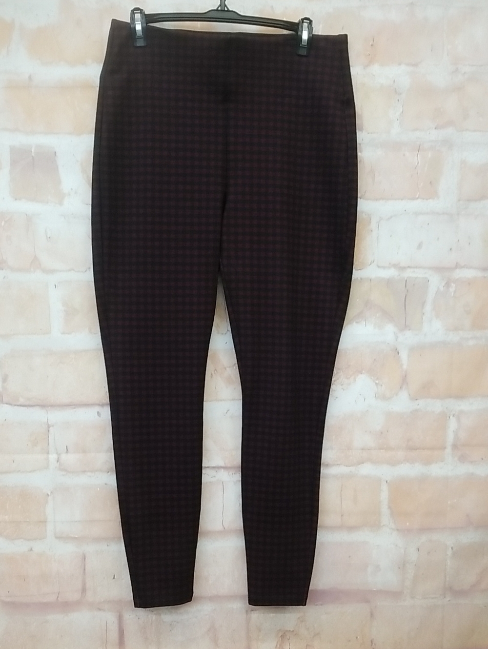 Maurices Black Red Check Slim Dress Pants
